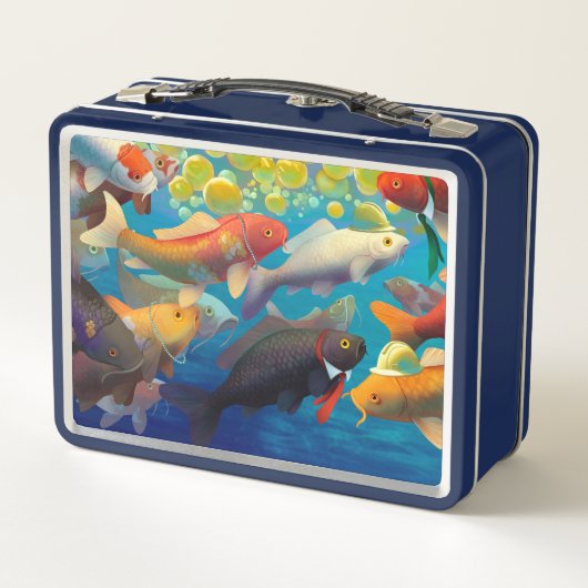 Powelliphanta-Schnecken und Beruflicher Koi-Fisch Metall Brotdose (Rückseite)