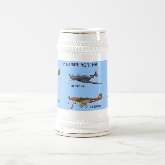 Power 1942 Flugzeugstein Bierglas (Mittel)