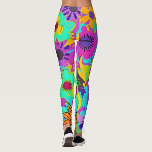 Power abstrakt Blume Leggings (Rückseite)