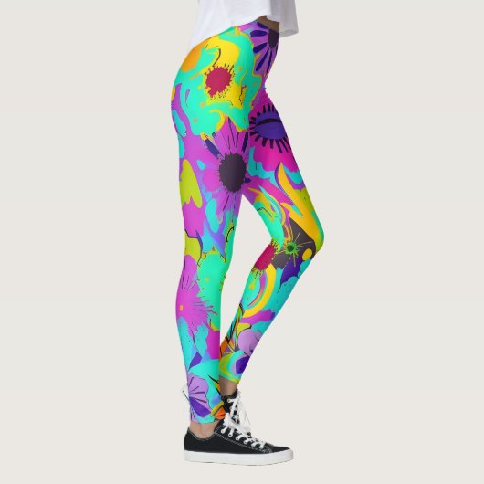 Power abstrakt Blume Leggings (Rechts)