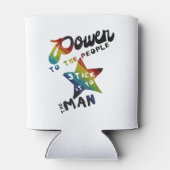 Power an die Menschen (Retro Rainbow Patch) Dosenkühler (Rückseite)