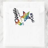 Power an die Menschen (Retro Rainbow Patch) Rechteckiger Aufkleber (Tasche)