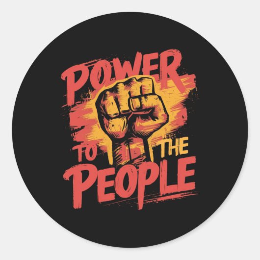 Power an die Menschen Runder Aufkleber (Vorderseite)