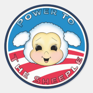 Power an die Schafe (Obama) Runder Aufkleber