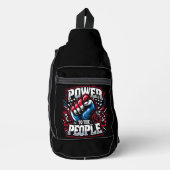 Power an die Volksfaust Zeichnend Crossbody Bag (Vorderseite)