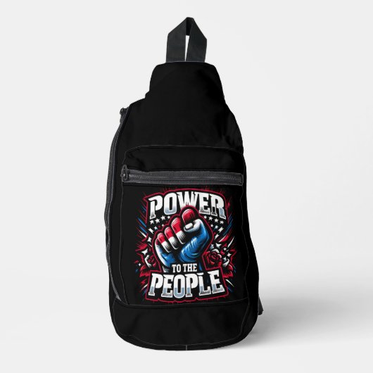 Power an die Volksfaust Zeichnend Crossbody Bag (Vorderseite)