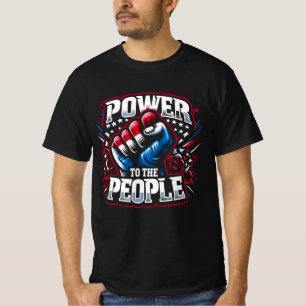 Power an die Volksfaust Zeichnend T-Shirt