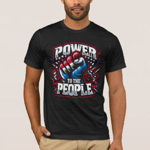 Power an die Volksfaust Zeichnend T-Shirt