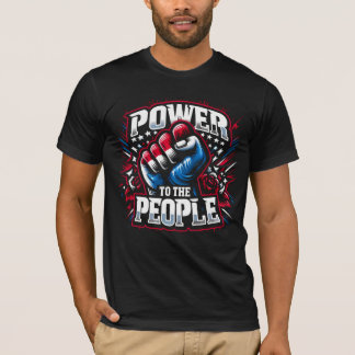 Power an die Volksfaust Zeichnend T-Shirt