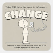 Power ändern quadratischer aufkleber (Vorderseite)