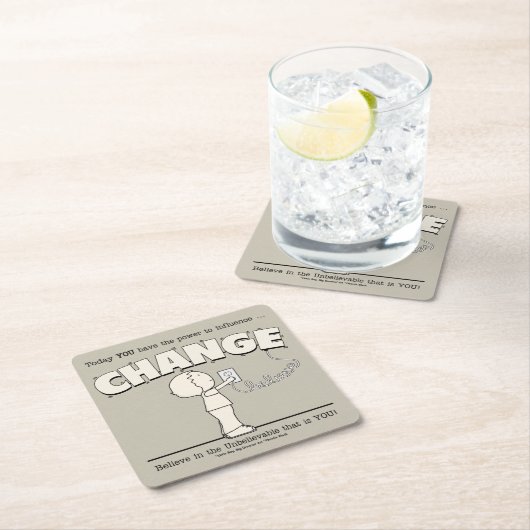 Power ändern rechteckiger pappuntersetzer (Vor Ort)