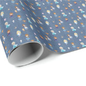 Power auf blauem Denim Hintergrund Geschenkpapier (Rolleneckpunkt)