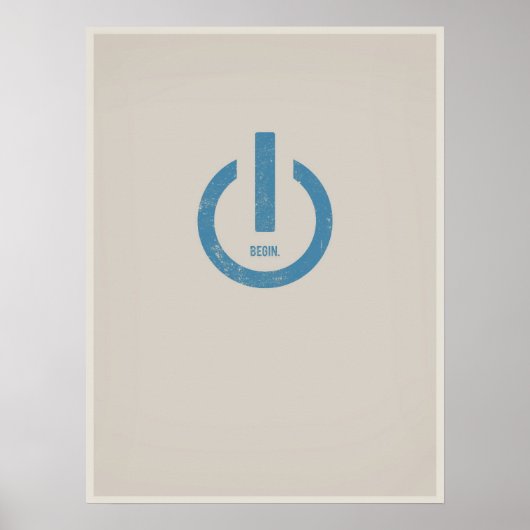 Power auf minimalistisches Plakat (Vorne)