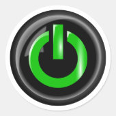 Power auf Symbol Runder Aufkleber (Vorderseite)