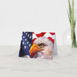 Power Bald Eagle und American Flag Note Card Dankeskarte