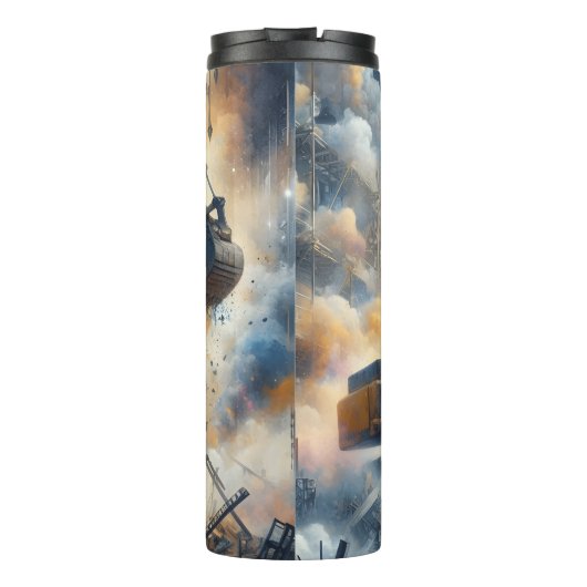 Power: Bauen, Staub, Himmel Thermosbecher (Rückseite)