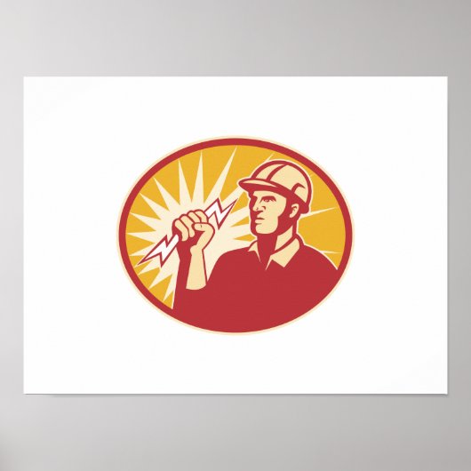 Power-Blitz für Elektro-Arbeiter Poster (Vorne)