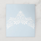 Power Blue White Lace Wedding Platzkarte (Außenseite Aufgefaltet)