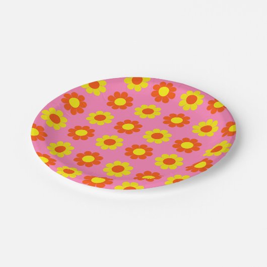 Power Blume Pappteller (Schrägansicht)