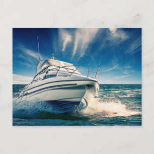 Power Boat Coming in Chichester Hafen Postkarte