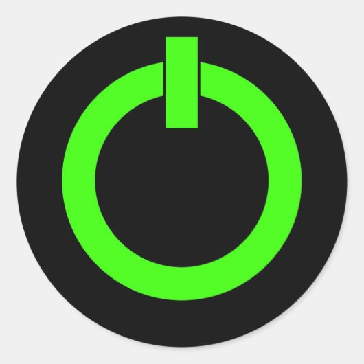 Power Button Round Stickers (Vorderseite)