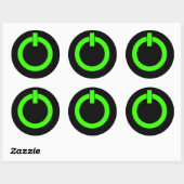 Power Button Round Stickers (Blatt)