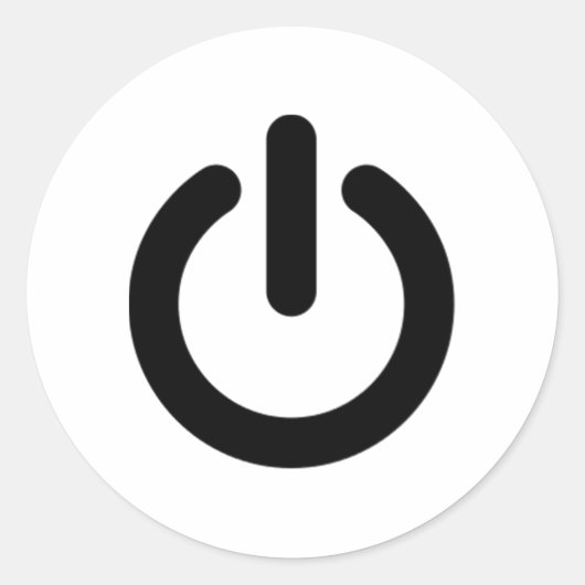 Power Button Symbol Runder Aufkleber (Vorderseite)