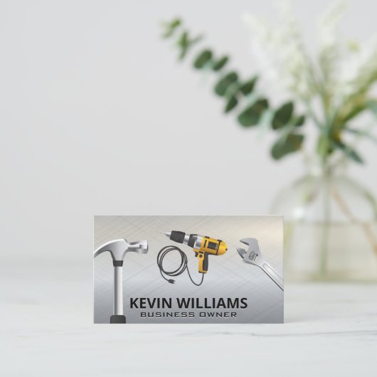 Power | Carpentry Builder Visitenkarte (Stehend Vorderseite)