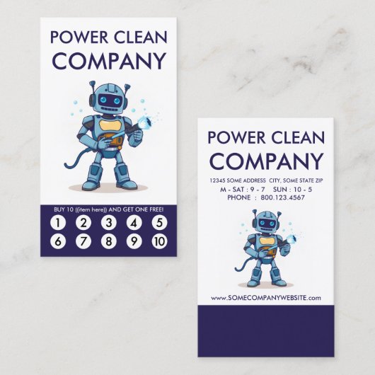 Power Clean Treue Punch Card (Vorne/Hinten)