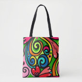 Power Colors Abstrakt Pattern Super Fun Tasche (Vorderseite)