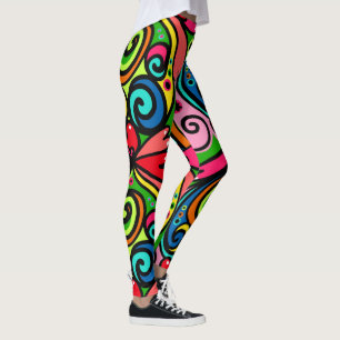Power Colors Abstraktes Muster Super Fun Women's L Leggings