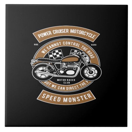 Power Cruiser Motorrad-Geschwindigkeitsmonster Fliese (Vorderseite)