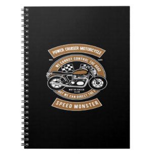 Power Cruiser Motorrad Geschwindigkeitsmonster Notizblock