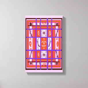 Power Curvy kariert rosa Leinwanddruck