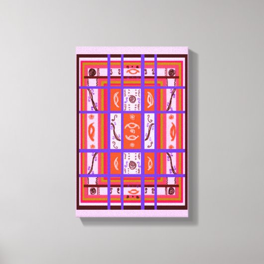 Power Curvy kariert rosa Leinwanddruck (Vorderseite)