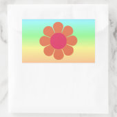 Power der 70er Blume Rechteckiger Aufkleber (Tasche)