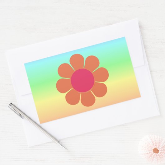 Power der 70er Blume Rechteckiger Aufkleber (Umschlag)