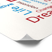 Power der Absicht Word Cloud Erfolg farbenfroh Poster (Ecke)