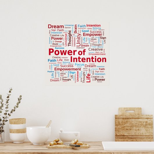 Power der Absicht Word Cloud Erfolg farbenfroh Poster (Küche)