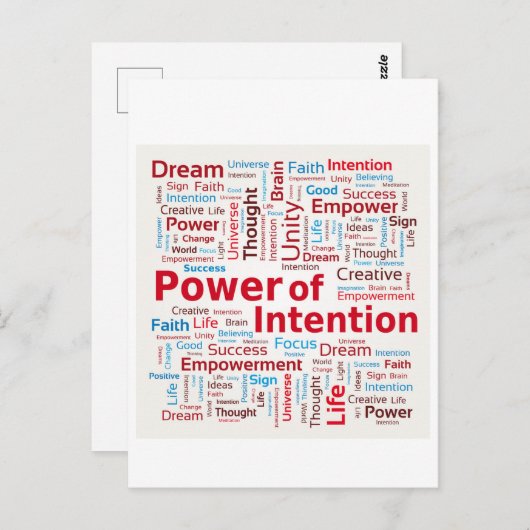 Power der Absicht Word Cloud Erfolg farbenfroh Postkarte (Vorne/Hinten)