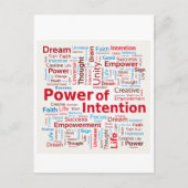 Power der Absicht Word Cloud Erfolg farbenfroh Postkarte (Vorderseite)