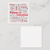 Power der Absicht Word Cloud Erfolg farbenfroh Quadratische Visitenkarte (Vorne/Hinten)