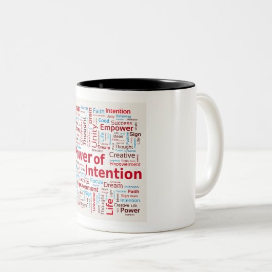 Power der Absicht Word Cloud Erfolg farbenfroh Zweifarbige Tasse (VorderseiteRechts)
