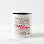 Power der Absicht Word Cloud Erfolg farbenfroh Zweifarbige Tasse (Mittel)