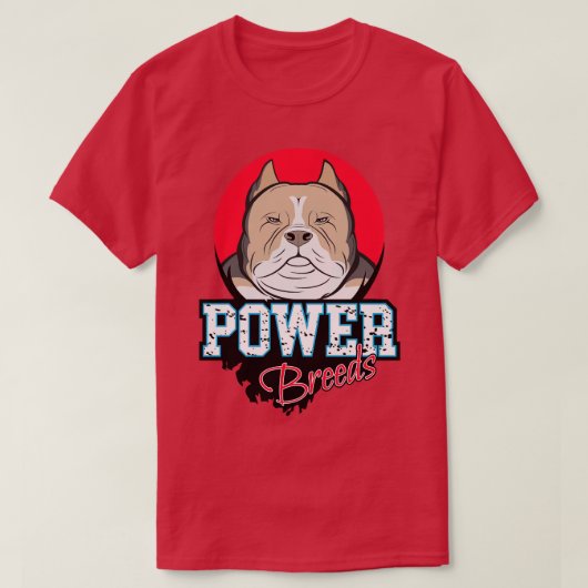 Power der amerikanischen Bully Fawn and White Colo T-Shirt (Design vorne)