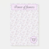 Power der Blume (A-Z) Monogramm U Post-it Klebezettel (Vorderseite)