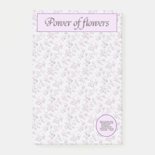 Power der Blume (A-Z) Sammelmonogramm K Post-it Klebezettel (Vorderseite)