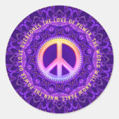 Power der Liebe Friedensenergie anpassbar Runder Aufkleber (Vorderseite)