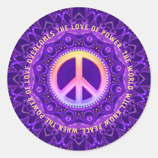 Power der Liebe Friedensenergie anpassbar Runder Aufkleber (Vorderseite)