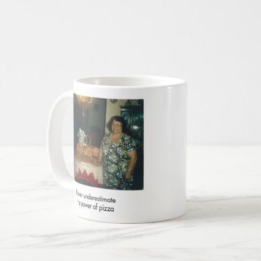 Power der Pizza-Tasse Kaffeetasse (Vorderseite Links)